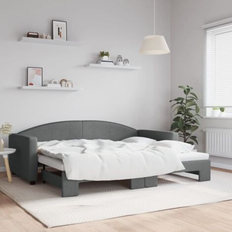 Lit de jour avec gigogne sans matelas-Canapé-lit gris foncé 90x200 cm 495626 (1/5)