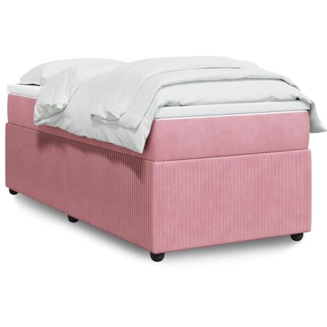 Sommier à lattes de lit et matelas-Cadre de lit Rose 80x200 cm Velours 350822 (1/5)