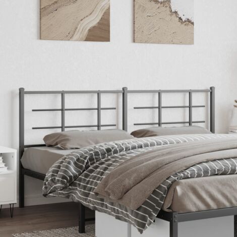 Tête de lit métal-Panneau de lit-Accessoire de Lit noir 193 cm 483413 (1/5)