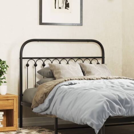 Tête de lit métal-Panneau de lit-Accessoire de Lit noir 107 cm 182852 (1/5)