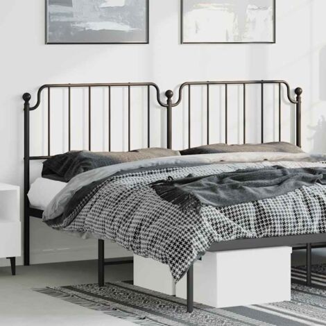 Tête de lit métal-Panneau de lit-Accessoire de Lit noir 193 cm 962918 (1/5)