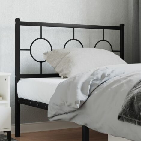 Tête de lit métal-Panneau de lit-Accessoire de Lit noir 100 cm 438722 (1/5)