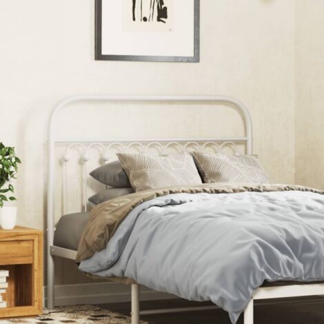 Tête de lit métal-Panneau de lit-Accessoire de Lit blanc 100 cm 106573 (1/5)
