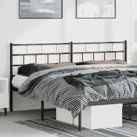 Tête de lit métal-Panneau de lit-Accessoire de Lit noir 193 cm 520631 (1/5)