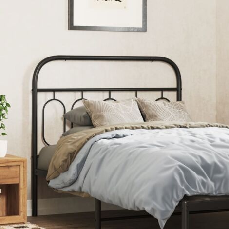 Tête de lit métal-Panneau de lit-Accessoire de Lit noir 100 cm 639827 (1/5)