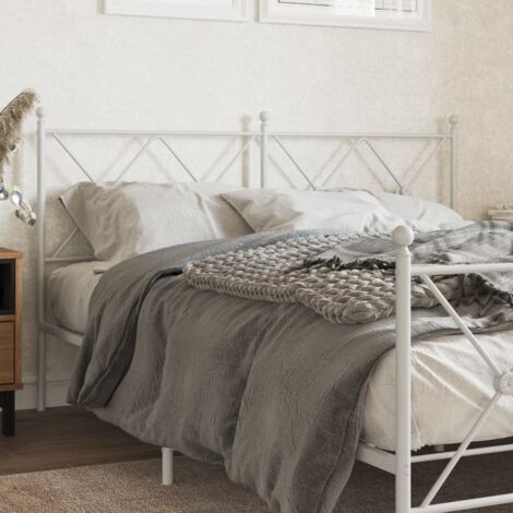 Tête de lit métal-Panneau de lit-Accessoire de Lit blanc 160 cm 549379 (1/5)