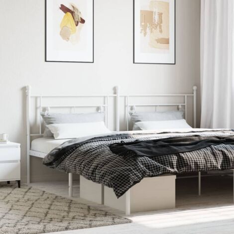Tête de lit métal-Panneau de lit-Accessoire de Lit blanc 193 cm 506765 (1/5)