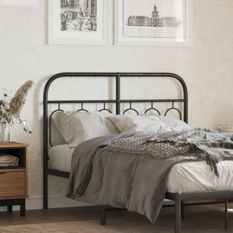 Tête de lit métal-Panneau de lit-Accessoire de Lit noir 120 cm 772699 (1/5)