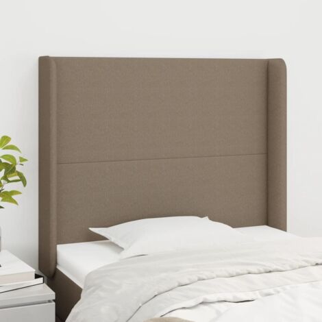 Tête de lit avec oreilles-Panneau de lit avec oreilles Taupe 83x16x118/128 cm Tissu 220197 (1/5)