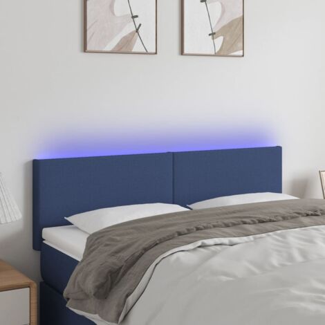 Tête de lit à LED-Panneau de lit avec lumière LED Crème 144x5x78/88 cm Tissu 145467 (1/5)