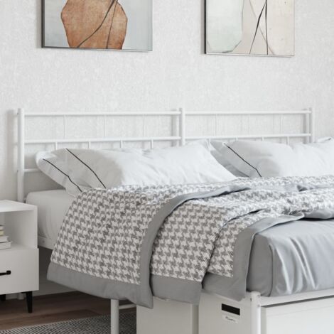 Tête de lit métal-Panneau de lit-Accessoire de Lit blanc 200 cm 401066 (1/5)