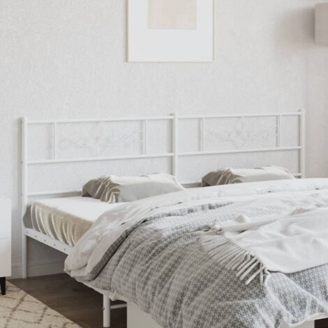 Tête de lit métal-Panneau de lit-Accessoire de Lit blanc 193 cm 753884 (1/5)