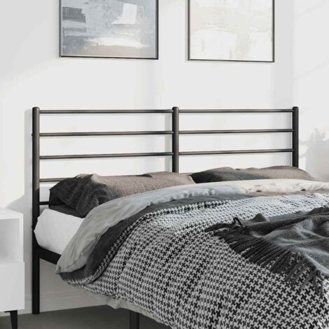 Tête de lit métal-Panneau de lit-Accessoire de Lit noir 135 cm 882345 (1/5)