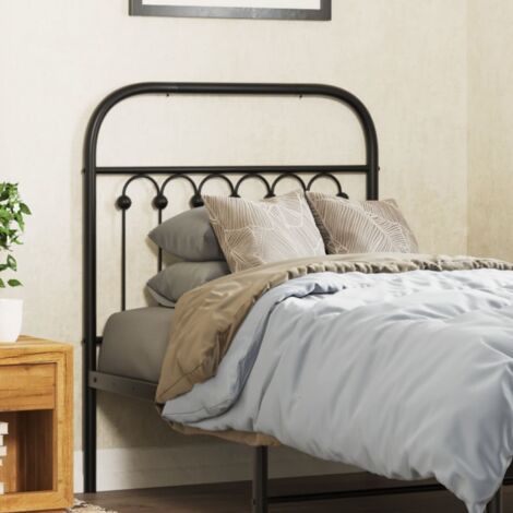 Tête de lit métal-Panneau de lit-Accessoire de Lit noir 75 cm 765757 (1/5)