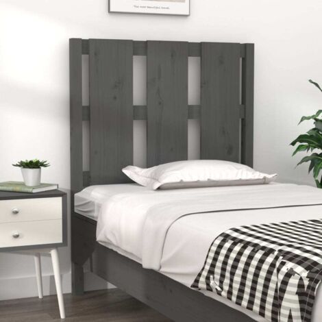 Tête de lit-Panneau de lit-Accessoire de Lit Gris 80,5x4x100 cm Bois massif de pin 227146 (1/5)