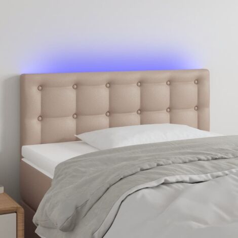 Tête de lit à LED-Panneau de lit avec lumière LED Cappuccino 90x5x78/88 cm Similicuir 533136 (1/5)