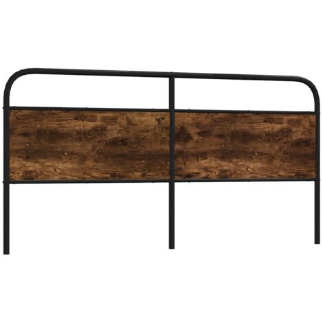 Tête de lit-Panneau de lit-Accessoire de Lit chêne fumé 190 cm acier et bois d'ingénierie 596608 (1/5)