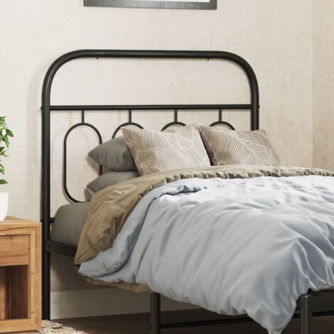Tête de lit métal-Panneau de lit-Accessoire de Lit noir 90 cm 626542 (1/5)