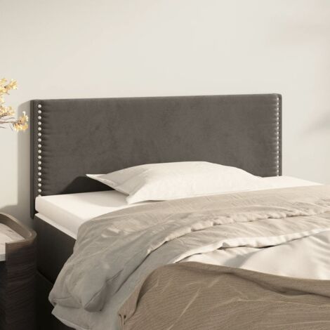 Tête de lit-Panneau de lit-Accessoire de Lit Gris foncé 100x5x78/88 cm Velours 296063 (1/5)