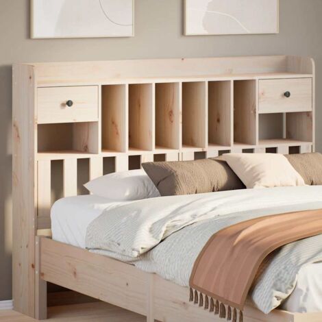 Tête de lit avec rangement-Panneau de lit avec rangement 140 cm bois massif de pin 307654 (1/5)