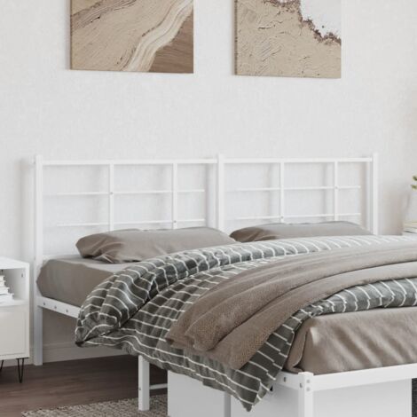 Tête de lit métal-Panneau de lit-Accessoire de Lit blanc 193 cm 601958 (1/5)