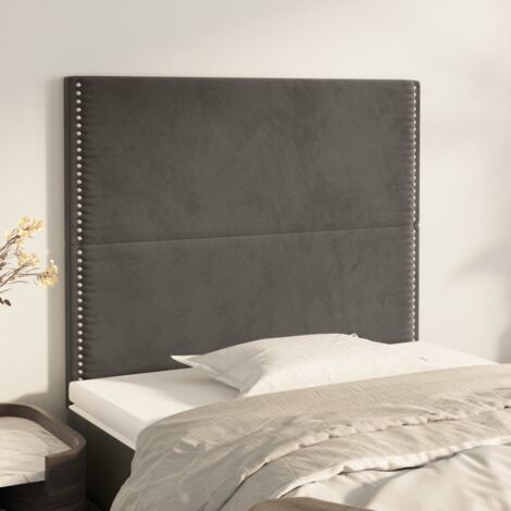 Têtes De Lit Velours Bleu Foncé VidaXL - Paire De 90x5x78/88 Cm, Hauteur Réglable, Pieds Bois