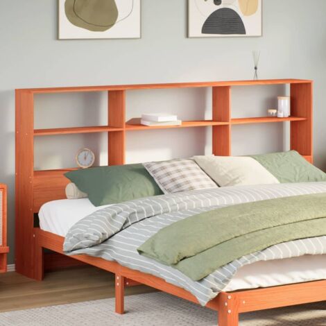 Tête de lit avec rangement-Panneau de lit avec rangement cire marron 180cm bois massif de pin 291926 (1/5)