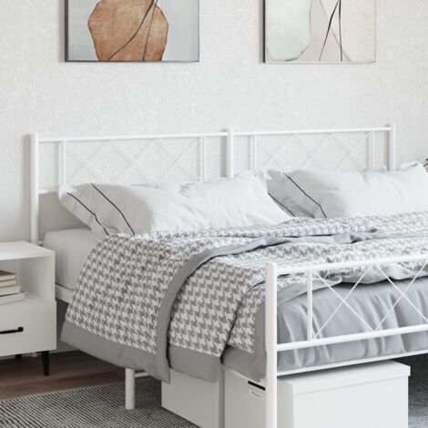 Tête de lit métal-Panneau de lit-Accessoire de Lit blanc 200 cm 101067 (1/5)