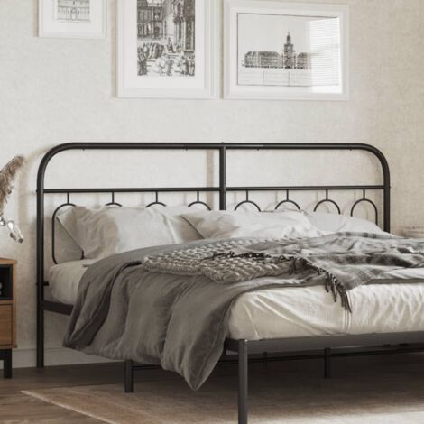 Tête de lit métal-Panneau de lit-Accessoire de Lit noir 183 cm 305596 (1/5)