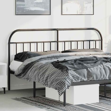 Tête de lit métal-Panneau de lit-Accessoire de Lit noir 193 cm 827545 (1/5)