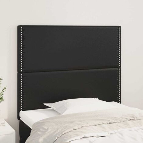 Têtes de lit 2 pcs-Lot de 2 Panneau de lit Noir 90x5x78/88 cm Similicuir 216546 (1/5)