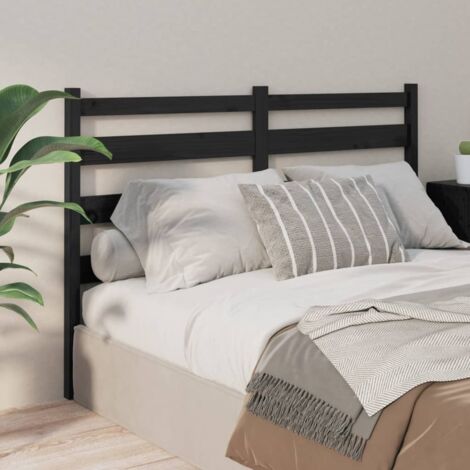 Tête de lit-Panneau de lit-Accessoire de Lit Noir 206x4x100 cm Bois massif de pin 145072 (1/5)