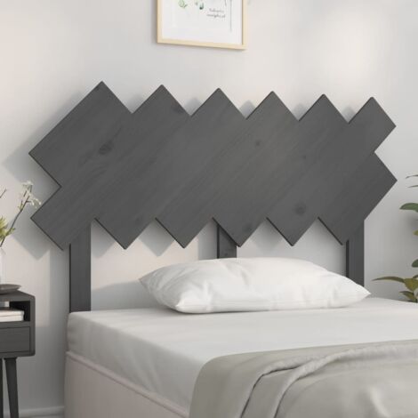 Tête de lit-Panneau de lit-Accessoire de Lit Gris 122,5x3x80,5 cm Bois massif de pin 298143 (1/5)
