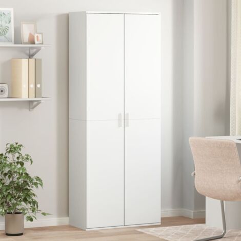 Buffet haut-Armoire de rangement blanc 70x35x180 cm bois d'ingénierie 982788 (1/5)
