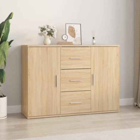 Buffet-Meuble de rangement chêne sonoma 91x29,5x65 cm bois d'ingénierie 584452