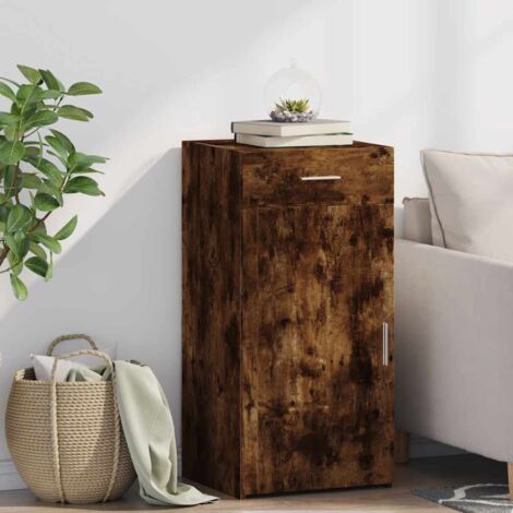Buffet-Meuble de rangement chêne fumé 45x42,5x93 cm bois d'ingénierie 807210 (1/5)