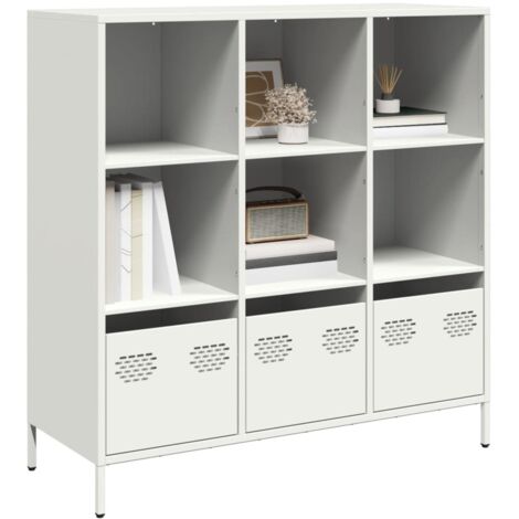 Buffet haut-Armoire de rangement blanc 101,5x39x103,5 cm acier 331177 (1/5)