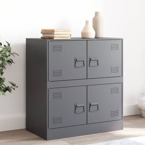 Buffet-Meuble de rangement anthracite 67x39x73 cm acier 539485 (1/5)
