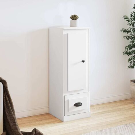 Buffet haut-Armoire de rangement blanc 36x35,5x103,5 cm bois d'ingénierie 490545 (1/5)