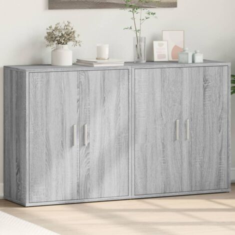 Buffets 2 pcs-Lot de 2 Meuble de rangement sonoma gris 60x31x70 cm bois d'ingénierie 940639 (1/5)