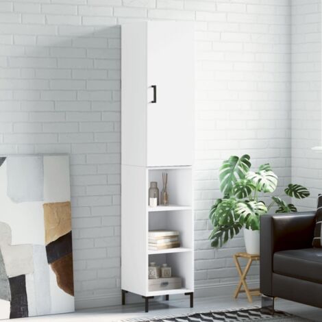 Buffet haut-Armoire de rangement Blanc 34,5x34x180 cm Bois d'ingénierie 920494 (1/5)