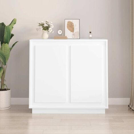 Buffet-Meuble de rangement blanc 80x34x75 cm bois d'ingénierie 579082 (1/5)
