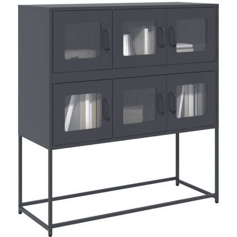 Buffet-Meuble de rangement anthracite 100,5x39x107 cm acier laminé à froid 880054 (1/5)