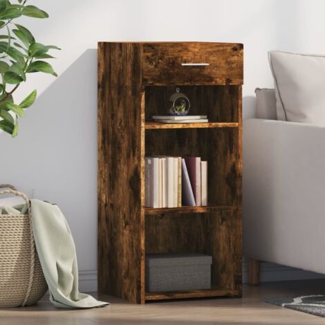 Buffet-Meuble de rangement chêne fumé 40x42,5x93 cm bois d'ingénierie 915125 (1/5)
