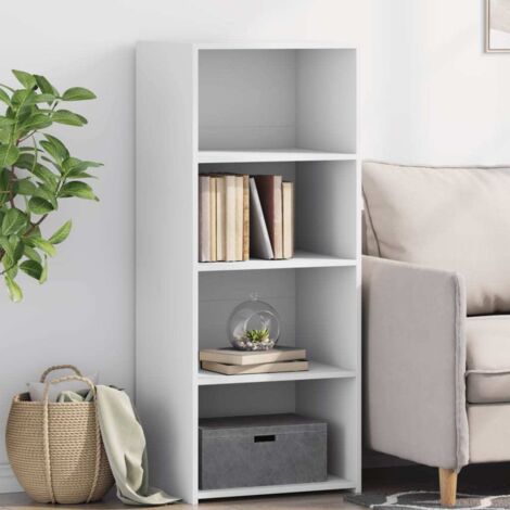 Buffet haut-Armoire de rangement blanc 50x41x124 cm bois d'ingénierie 700321 (1/5)
