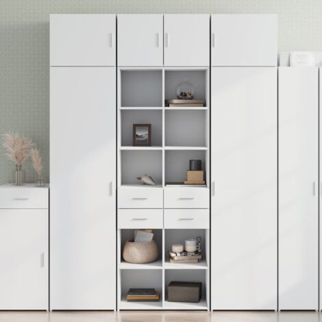 Buffet haut-Armoire de rangement blanc 70x42,5x185 cm bois d'ingénierie 464935 (1/5)