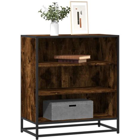 Buffet-Meuble de rangement chêne fumé 68x35x76 cm bois d'ingénierie et métal 981495 (1/5)