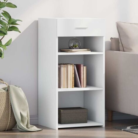 Buffet-Meuble de rangement blanc 45x42,5x93 cm bois d'ingénierie 677395 (1/5)