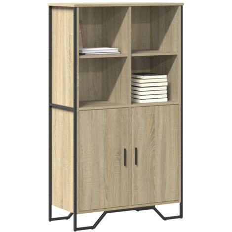 Buffet haut-Armoire de rangement chêne sonoma 79,5x35,5x137,5 cm bois d'ingénierie 932853 (1/5)