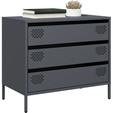 Buffet-Meuble de rangement anthracite 68x39x58,5 cm acier laminé à froid 699302 (1/5)